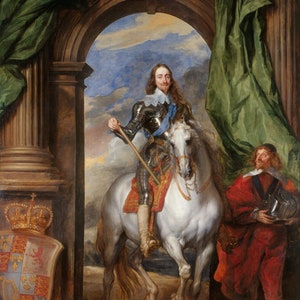Anthony van Dyck, Carlo I 1633 Riproduzione di un dipinto a olio arrotolato di qualità museale (D6045)