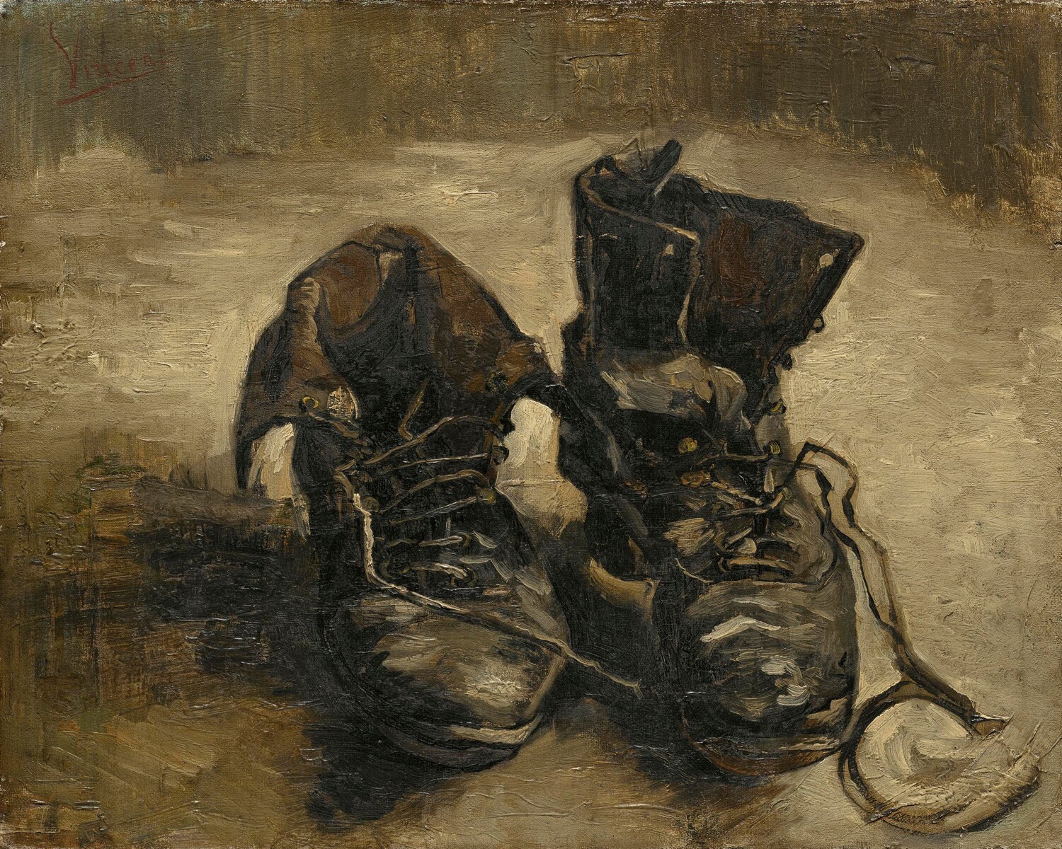 フィンセント・ファン・ゴッホ - 靴 1886 美術館品質のロールド フィンセント・ファン・ゴッホ - 靴 1886 美術館品質のロールド
