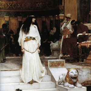 John William Waterhouse - Mariamne Leaving the Judgement Seat of Herod (1878) Museum Quality Rolled Oil Painting Reproduction (D6040)