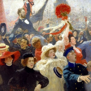 Ilya Repin - The Demonstration on October 17, 1905 (1907) Museum Quality Rolled Oil Painting Reproduction (D3560)