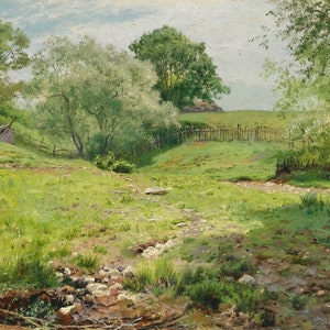 Alexander Alexandrovich Kiselev - Summer Landscape 1895 Museum Quality Rolled Oil Painting Reproduction (D3560)