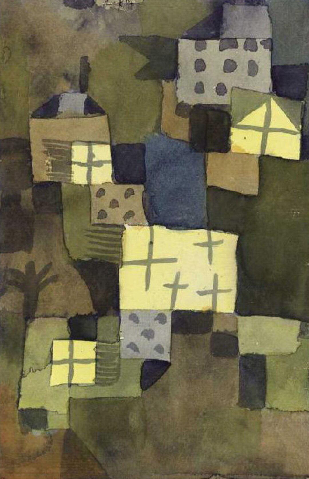 Paul Klee : Cityscape With Yellow Windows (1919) Museum Quality