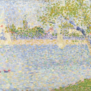 Georges Seurat - The Seine Seen From La Grande Jatte (1888) - Museum Quality Rolled Oil Painting Reproduction (D4060)