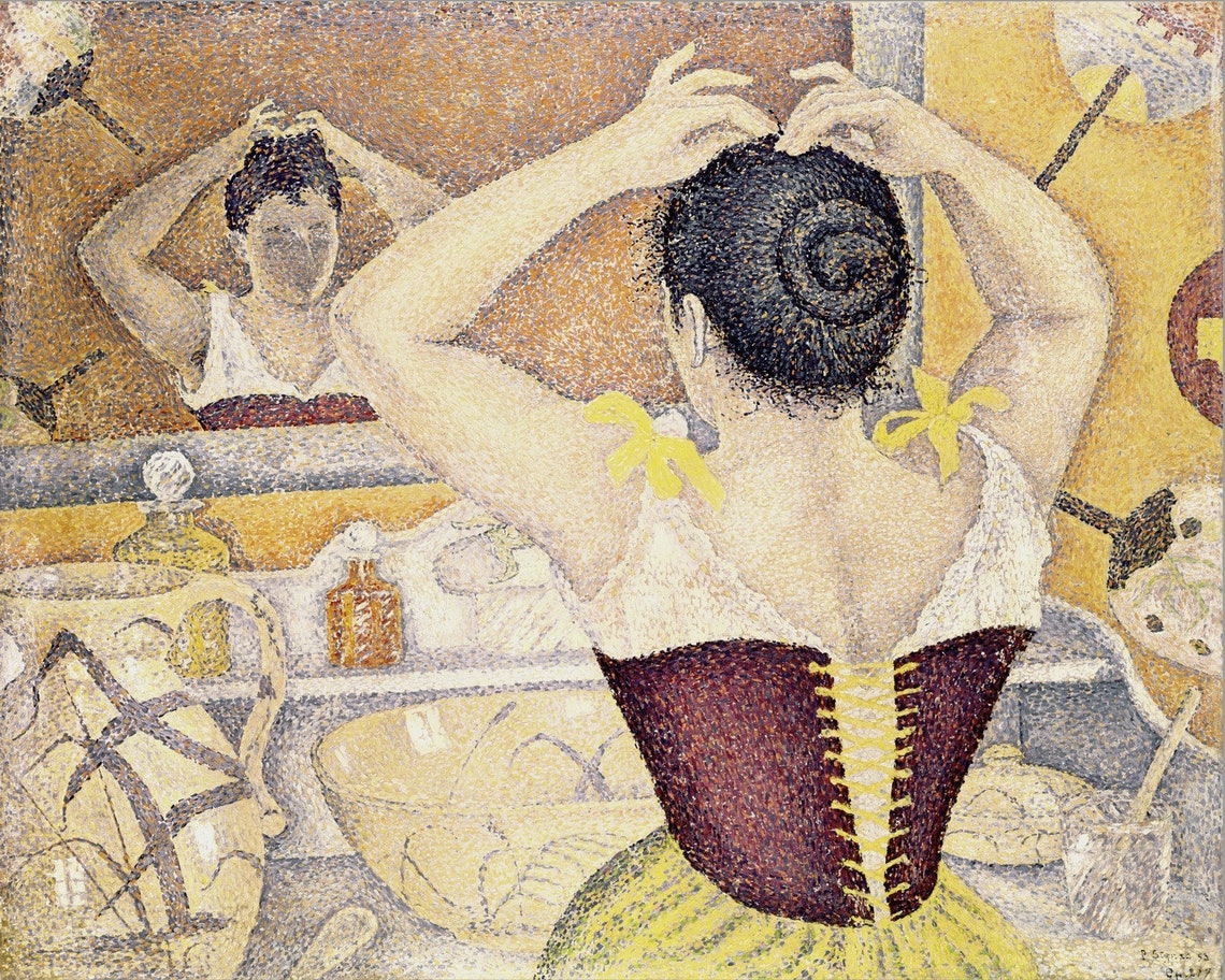 Paul Signac  Une femme à la toilette portant un corset violet image 1