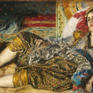 Pierre-Auguste Renoir - Odalisque 1870 Museum Quality Rolled Oil Painting Reproduction (D3560)