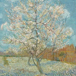 Vincent van Gogh - Pink Peach Tree (1888) Museum Quality Rolled Oil Painting Reproduction (D6045)