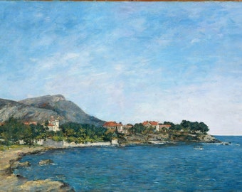 Eugène Boudin - Beaulieu, the Bay of Fourmis 1892 Museum Quality Oil Painting Reproduction (D3560)