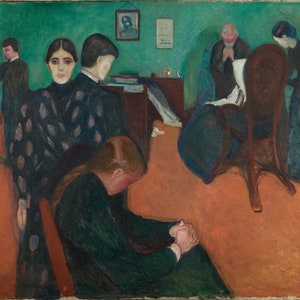 Edvard Munch Death in the Sickroom 1893 Museum Quality Oil Painting Reproduction D5060 image 1