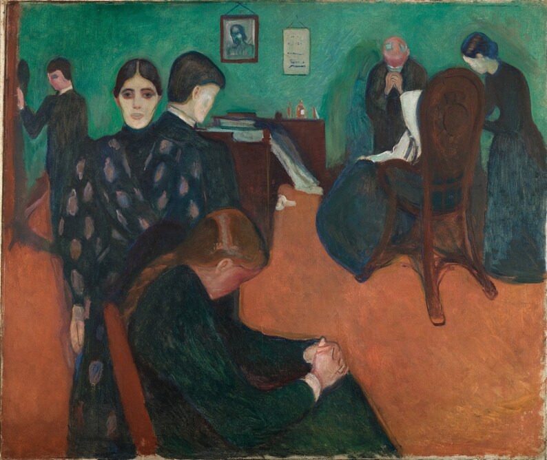 Edvard Munch Death in the Sickroom 1893 Museum Quality Oil Painting Reproduction D5060 image 1