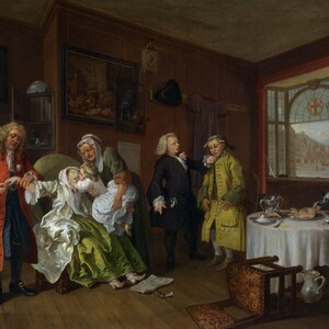 William Hogarth - Marriage A-la-Mode 6 The Lady&#39;s Death 1743 Museum Quality Rolled Oil Painting Reproduction (D4560)