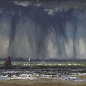 Gustave Courbet - The Waterspout (1866) - Museum Quality Rolled Oil Painting Reproduction (D4060)
