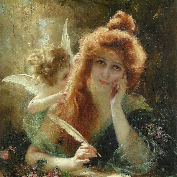 Gabriel Ferrier (1847–1914) - The Love Letter, Museum Quality Oil Painting Reproduction (D6045)