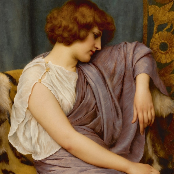 John William Godward - Briseis (1896) Handgemalt Museum Qualität Ölgemälde Reproduktion (D6050)