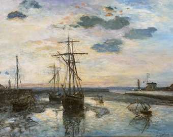 ヨハン・バルトルト・ヨンキント 、ノルマンディー風景、希少な額装用画集より il_340x270.3569444898_acx6.jpg