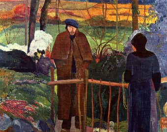 Paul Gauguin : Bonjour Monsieur Gauguin (1889) Museum Quality Rolled Oil Painting Reproduction (D6045)