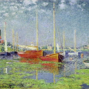 Claude Monet - Argenteuil c1872-75 Museum Quality Rolled Oil Painting Reproduction (D5060)