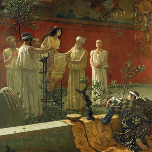 Camillo Miola - The Oracle 1880 Museum Quality Rolled Oil Painting Reproduction (D4560)