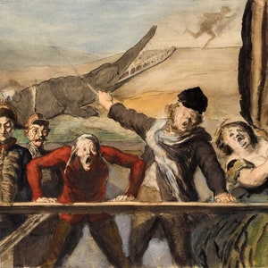 Honore Daumier (1808-1879) - Carnival Parade, Museum Quality Rolled Oil Painting Reproduction (D4060)