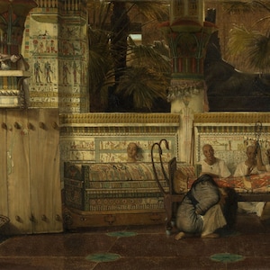 Lawrence Alma Tadema - The Egyptian Widow 1872 Museum Quality Rolled Oil Painting Reproduction (D4560)