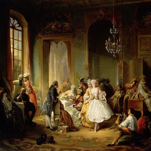 Constant Wauters - Actors Before a Performance 1851 Museum Quality Rolled Oil Painting Reproduction (D4560)