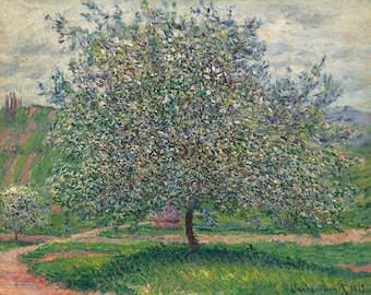 Claude Monet,Printemps,Pommier en fleurs dans le verger,estampes d