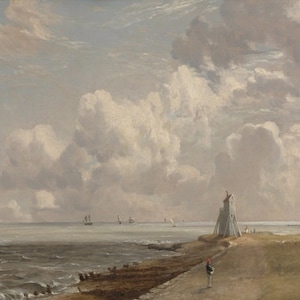 John Constable - Harwich, the Low Lighthouse and Beacon Hill (1820) Museum Quality Rolled Oil Painting Reproduction (D4060)