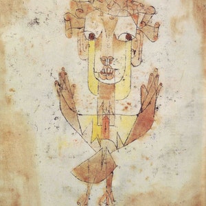 Paul Klee : Angelus Novus (1920) Hand Painted Museum Quality Rolled Oil Painting Reproduction (D6050)
