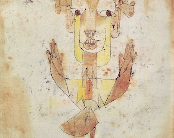 Paul Klee : Angelus Novus (1920) Hand Painted Museum Quality Rolled Oil Painting Reproduction (D6050)