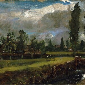 John Constable - Landscape with a River c1810-12 Museum Quality Rolled Oil Painting Reproduction (D3560)