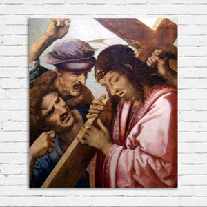 Leonardo Da Vinci Christ Carrying the Cross Rolled Oil Painting Museum Quality Reproduction (D6050)