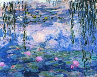 Claude Monet, Water Lilies Nympheas 1919, Museum Quality Rolled Oil Painting Reproduction (D4560)