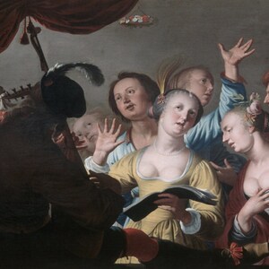 Abraham van der Schoor - A Musical Party (1657) - Rolled Oil Painting Museum Quality Reproduction (D4060)