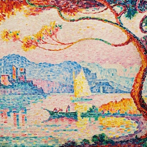 Paul Signac - Antibes, Petit Port de Bacon 1917 Reproduction de peinture à l'huile laminée de qualité muséale (D5060)