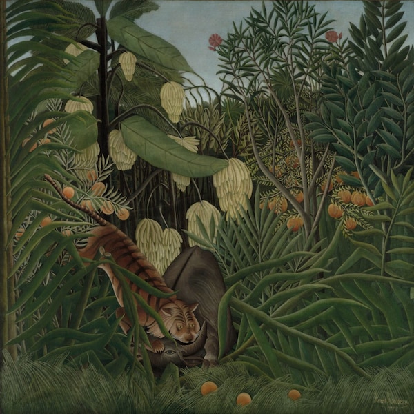 Henri Rousseau - Combat entre un tigre et un buffle 1908 Peint à la main Musée Reproduction de peinture à l’huile de qualité (D50)