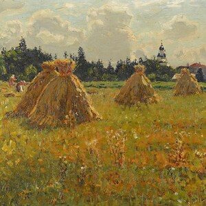 Nikolai Nikanorovich Dubovskoy (1859-1918) - Stooks, Museum Quality Rolled Oil Painting Reproduction (D4560)