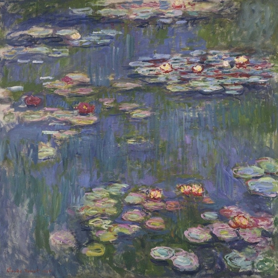クロード・モネ：睡蓮（1916年）、手描き美術館品質のロール油絵複製