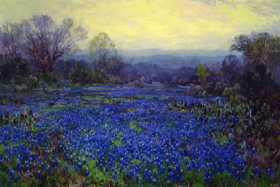 Julian Onderdonk Field Of Bluebonnets Oil Painting Museum Etsy
