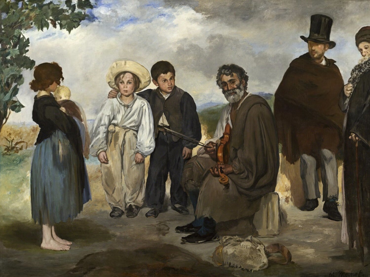 エドゥアール・マネ - 老音楽家 1862年 美術館品質のロールド油絵複製