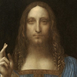Leonardo Da Vinci Salvator Mundi Rolled Oil Painting Museum Quality Reproduction (D6040)