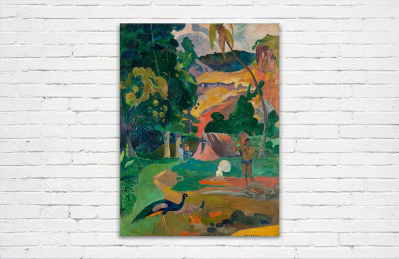 Paul Gauguin : Landscape with Peacocks 1892 Museum Quality Oil Painting Reproduction D6045 image 2