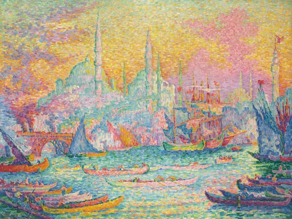 ポール・シニャック - 金角湾、コンスタンティノープル 1907年 美術館