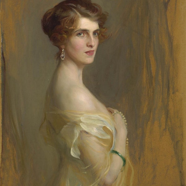 Philip Alexius de Laszlo - Portrait de la vicomtesse Chaplin (1915) Peint à la main Musée Reproduction de peinture à l’huile de qualité (D6050)