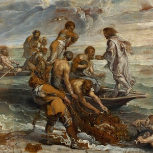 Peter Paul Rubens - The Miraculous Draught of Fishes (1618-19) Museum Quality Rolled Oil Painting Reproduction (D4060)