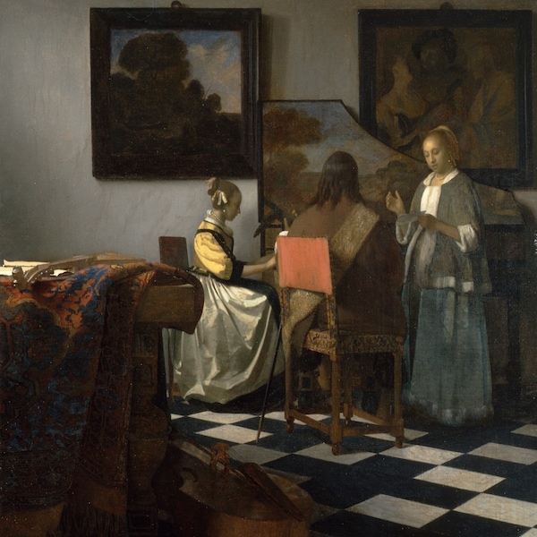 Johannes Vermeer - Un concert (1663-66) Peint à la main Musée Reproduction de peinture à l’huile de qualité (D6050)