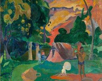 Paul Gauguin : Paysage aux paons (1892) Musée Qualité Peinture à l’huile Reproduction (D6045)