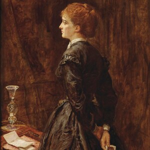 John Everett Millais - Yes or No (1871) Hand Painted Museum Quality Rolled Oil Painting Reproduction (D6050)