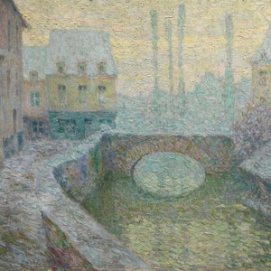 Henri Le Sidaner - Snow, Guincamp 1918 Museum Quality Rolled Oil Painting Reproduction (D5060)