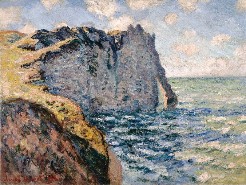 Reproducción de pintura al óleo de calidad de museo de Claude Monet, El acantilado de Aval, Etrétat, 1885 (D4560)