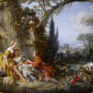 Francois Boucher - The Charms of Country Life (1737) - Rolled Oil Painting Museum Quality Reproduction (D4060)
