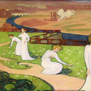 Maurice Denis - Riproduzione di un dipinto ad olio arrotolato di qualità museale dell&#39;aprile 1892 (D3560)